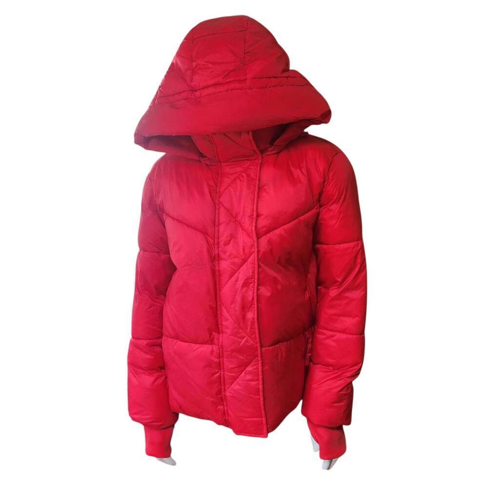 BCBGeneration Premium Performance Women's Red Puffer Jacket with Hood (S) - Picture 4 of 8